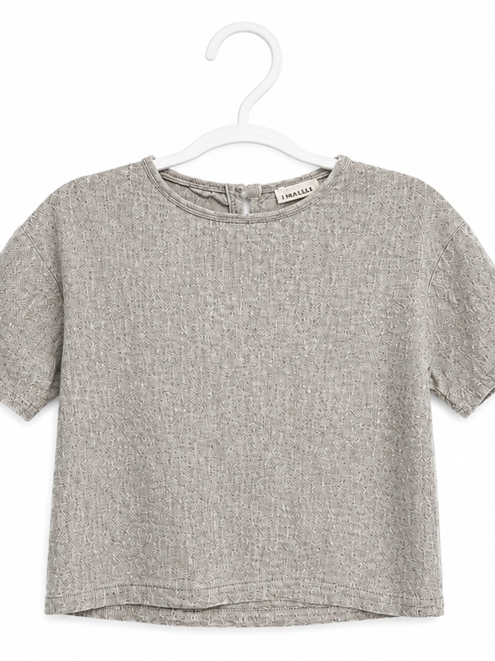 Jamie Kay Textured Gray Short Sleeve Top 1 Year